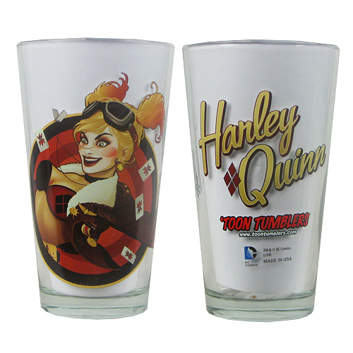 DC Comics Bombshells Harley Quinn Version 2 Toon Tumbler Pint Glass